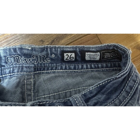 Miss Me Jeans Womens 26 Blue Denim Skinny Embellished Pockets JP50025K-2 - Picture 4 of 6